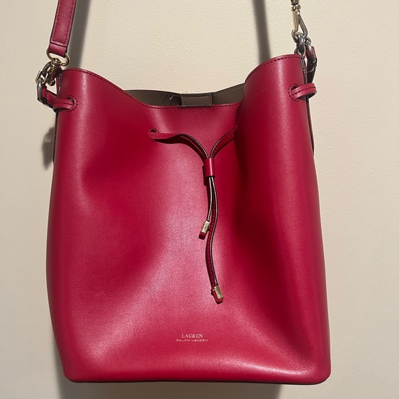 Lauren Ralph Lauren Handbags - Lauren Ralph Lauren Dryden Debby Leather Drawstring Bucket Bag Purse The It List